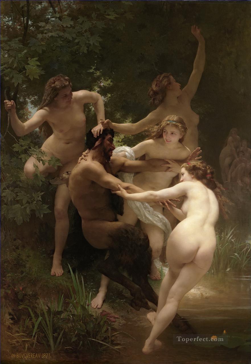 Nymphes et satyre William Adolphe Bouguereau Oil Paintings